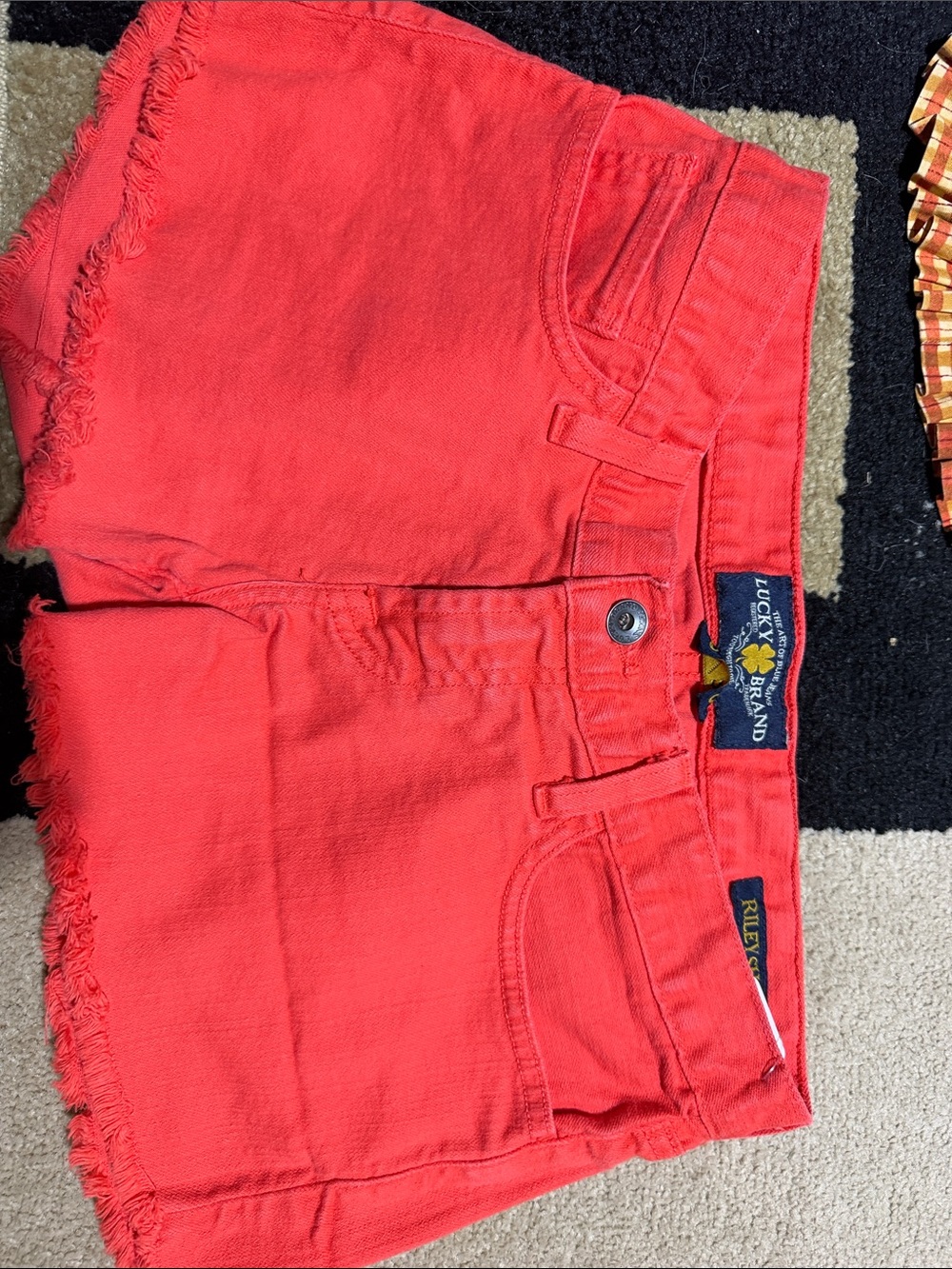 Lucky Brand Coral-Red Denim Cutoff Shorts
